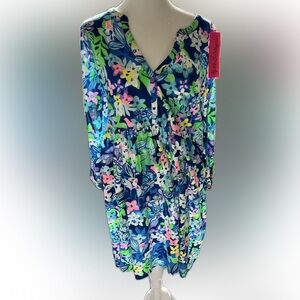 Lilly Pulitzer Blue, Green and Pink Floral Knit Dress